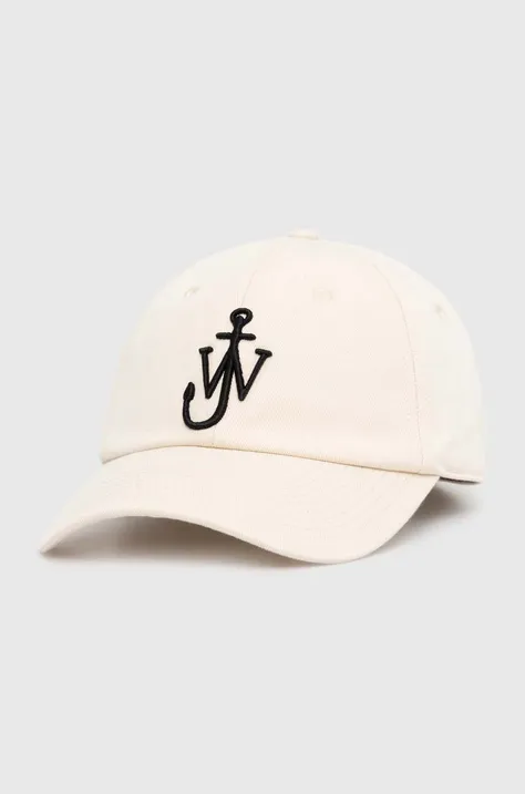 Pamučna kapa sa šiltom JW Anderson Baseball Cap boja: bež, s aplikacijom, AC0198.FA0349.106