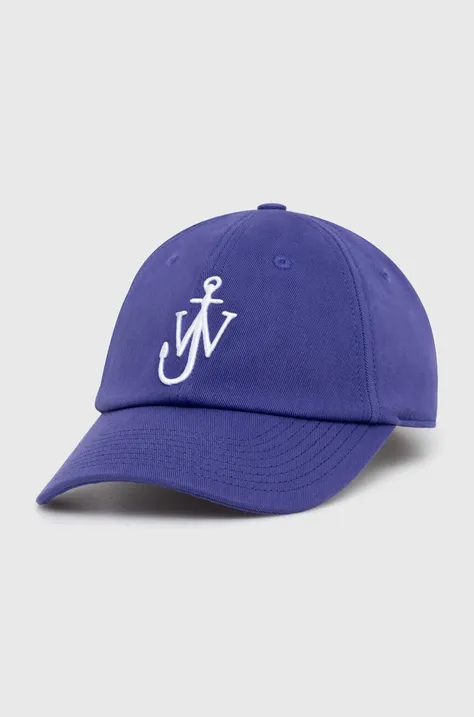 JW Anderson berretto da baseball in cotone Baseball Cap colore violetto con applicazione AC0198.FA0349.830