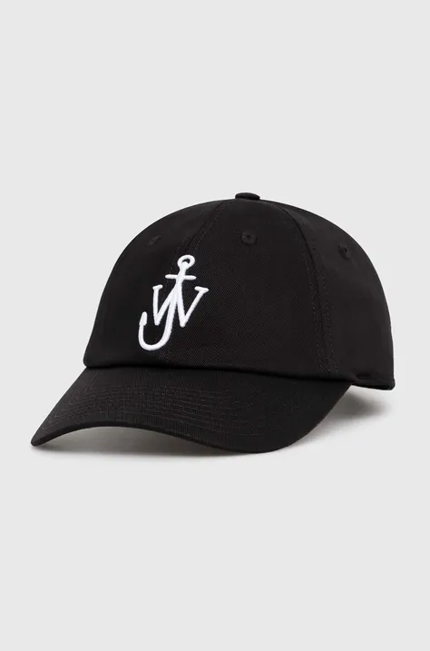 JW Anderson czapka z daszkiem bawełniana Baseball Cap kolor czarny z aplikacją AC0198.FA0349.999