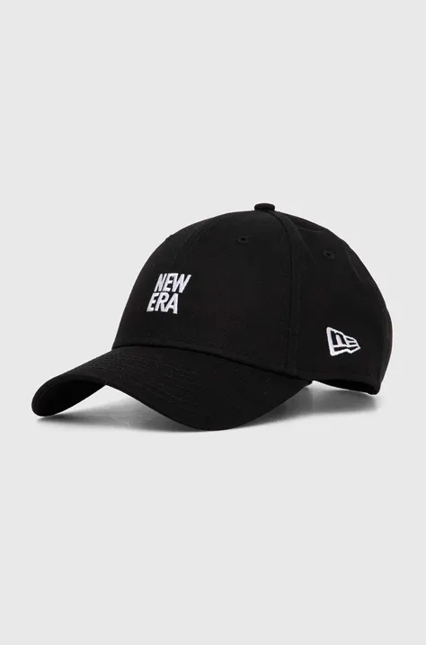 New Era czapka z daszkiem bawełniana 9FORTY kolor czarny z aplikacją 60503607