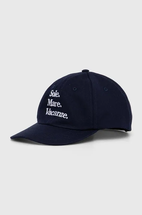 Βαμβακερό καπέλο του μπέιζμπολ Drivemebikini Sole Mare Vacanze χρώμα: ναυτικό μπλε