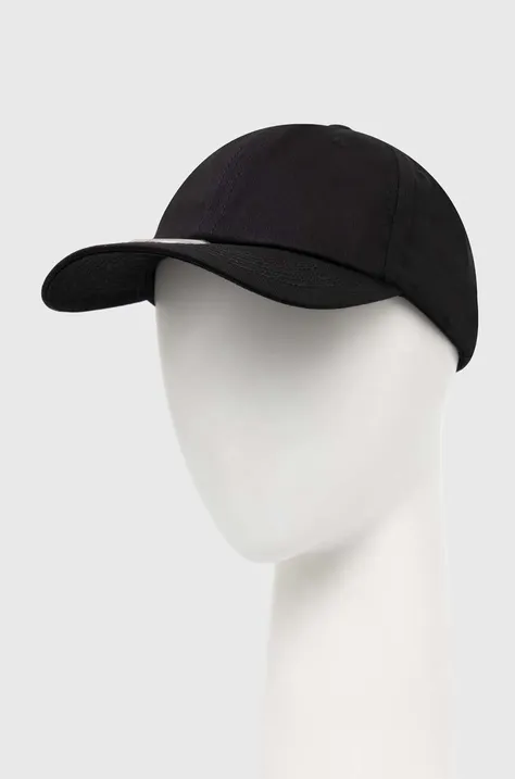 Памучна шапка с козирка VETEMENTS Ring Cap в черно с изчистен дизайн UE64CA300B