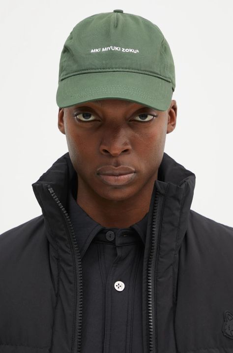 MKI MIYUKI ZOKU cotton baseball cap Classic Ball Cap green color with an application CLASSIC.BALL.CAP