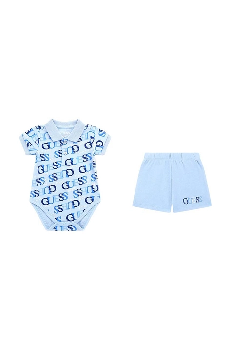 Guess completo in cotone neonato/a colore blu