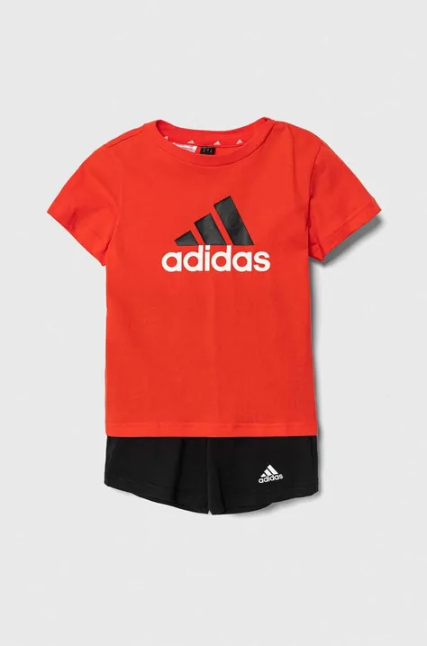 Дитячий бавовняний комплект adidas колір помаранчевий