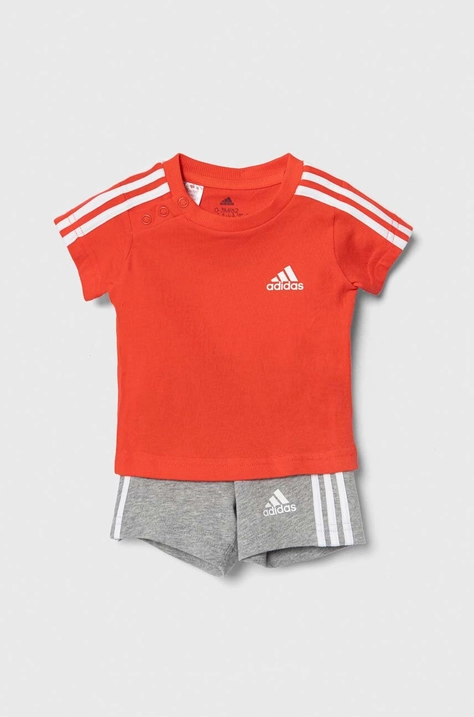 Pamučna dječja trenirka adidas boja: crvena