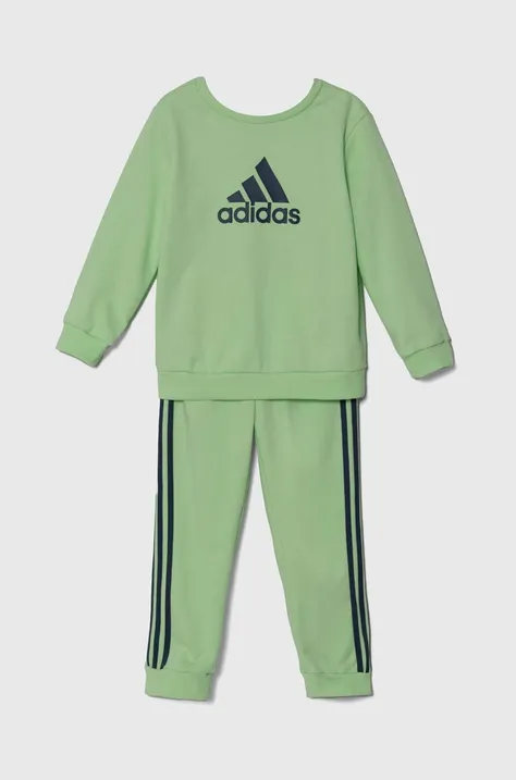 Detská tepláková súprava adidas zelená farba