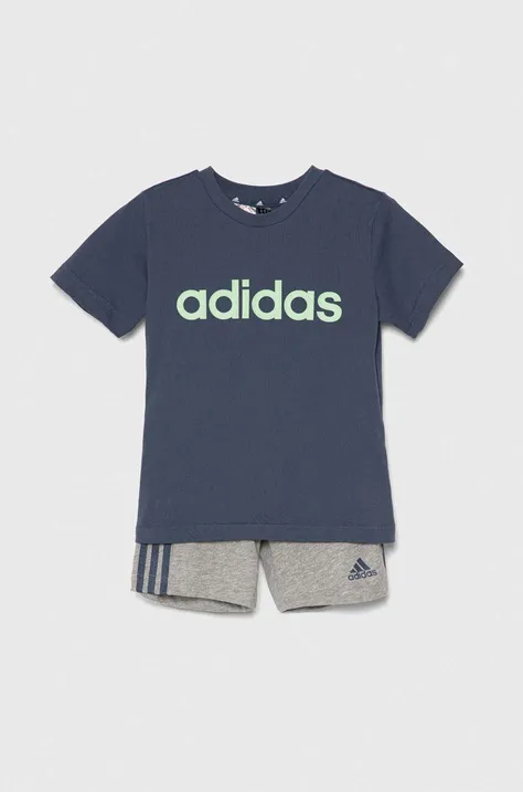 Детский комплект из хлопка adidas цвет серый