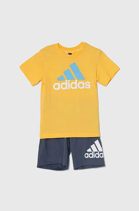 Παιδικό βαμβακερό σετ adidas χρώμα: κίτρινο