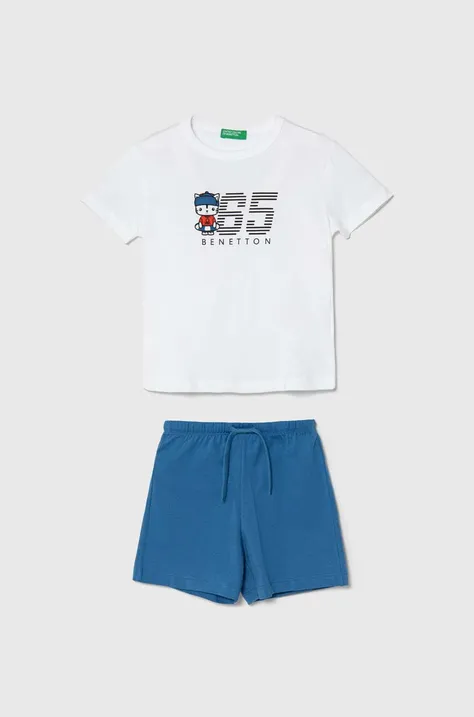 Παιδικό βαμβακερό σετ United Colors of Benetton χρώμα: άσπρο