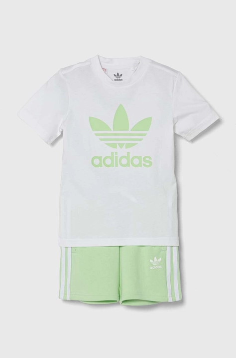 Дитячий бавовняний комплект adidas Originals колір зелений