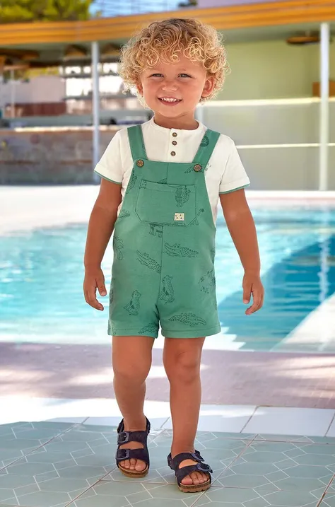 Detská bavlnená súprava Mayoral zelená farba