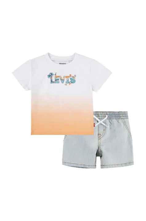 Levi's set de bumbac pentru bebelusi culoarea portocaliu