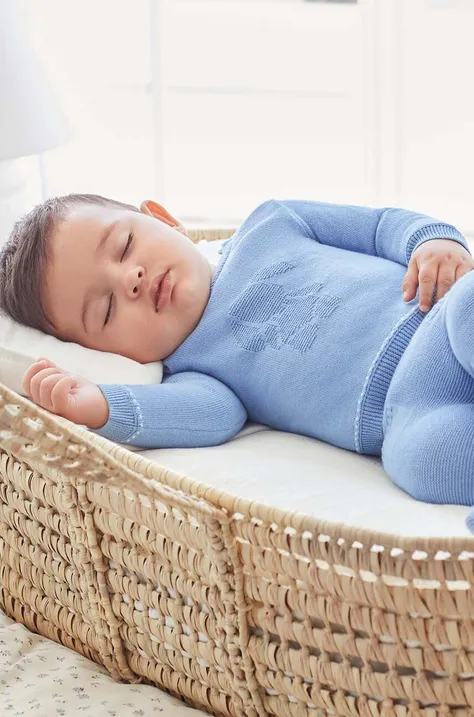 Mayoral Newborn komplet bawełniany niemowlęcy kolor niebieski