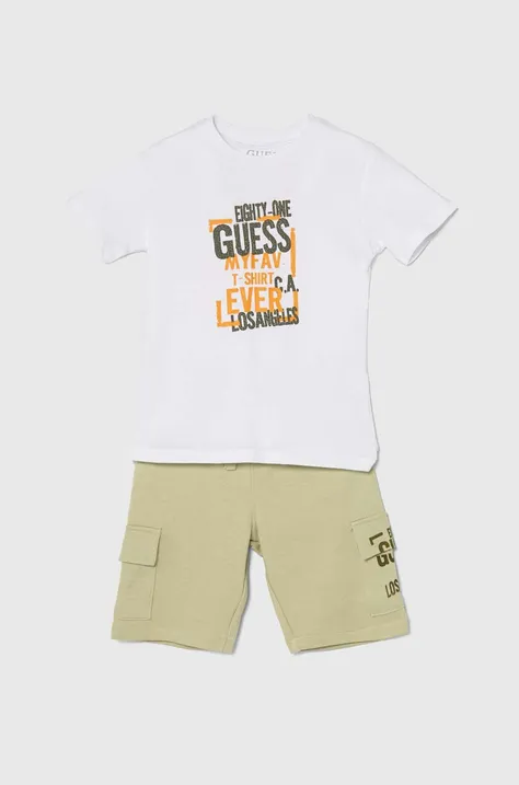 Guess set de bumbac pentru copii culoarea alb