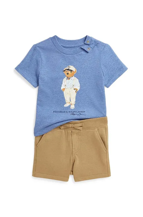 Polo Ralph Lauren komplet bawełniany niemowlęcy kolor niebieski 320942280001
