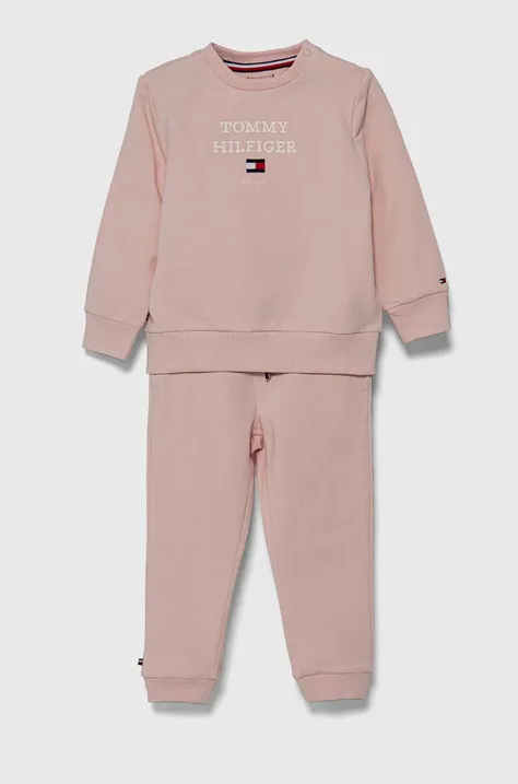 Cпортивний костюм для немовлят Tommy Hilfiger колір рожевий