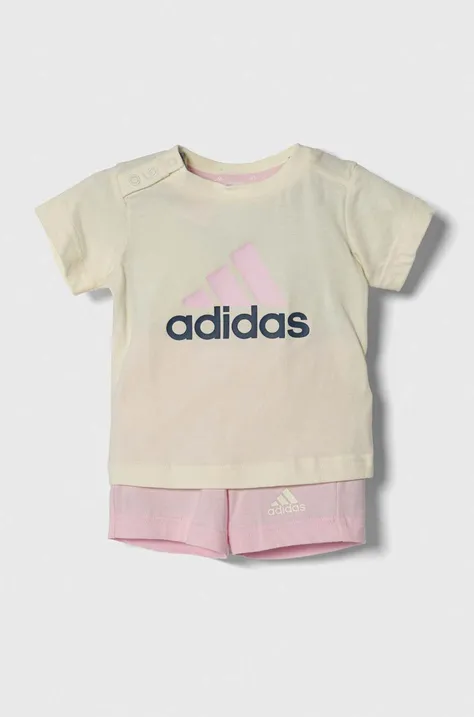 adidas komplet bawełniany niemowlęcy kolor różowy