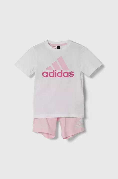 Παιδικό βαμβακερό σετ adidas χρώμα: ροζ