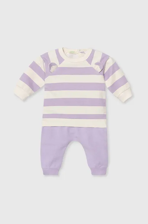 Cпортивний костюм для немовлят United Colors of Benetton колір фіолетовий