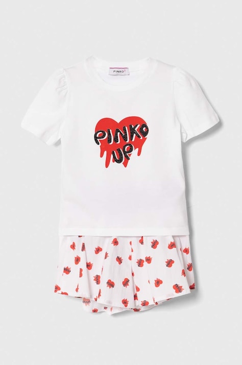 Pinko Up set de bumbac pentru copii culoarea alb