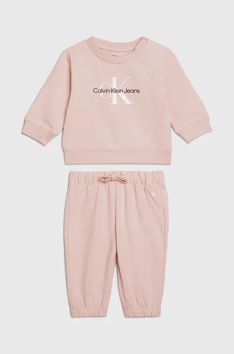 Dječja trenirka Calvin Klein Jeans boja: ružičasta