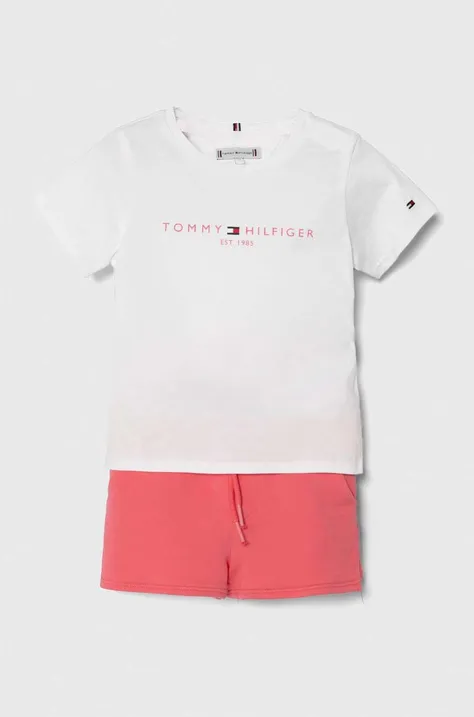 Βρεφικό βαμβακερό σετ Tommy Hilfiger χρώμα: ροζ