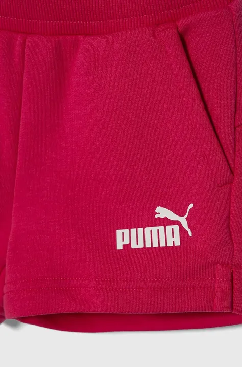 Puma komplet dziecięcy Logo Tee & Shorts Set kolor różowy