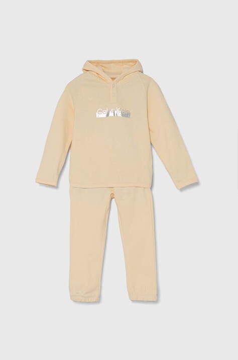 Calvin Klein Jeans trening de bumbac pentru copii culoarea portocaliu
