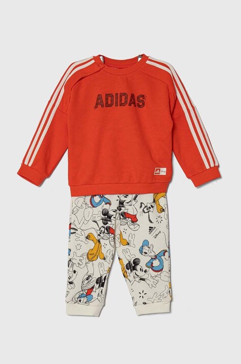 Detská tepláková súprava adidas x Disney oranžová farba