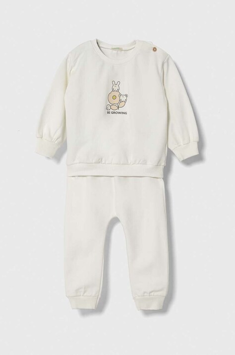 United Colors of Benetton compleu bebe culoarea alb