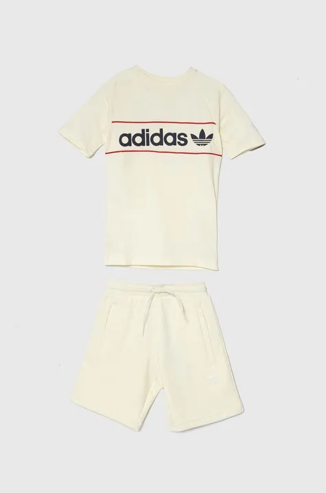 Дитячий бавовняний комплект adidas Originals колір бежевий