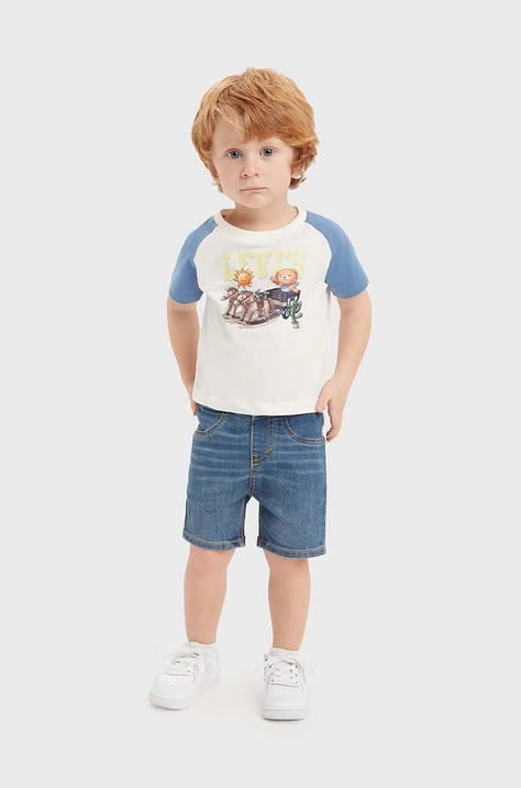 Комплект за бебета Levi's LVB LEVI BEAR RAGLAN & SHORT S в синьо