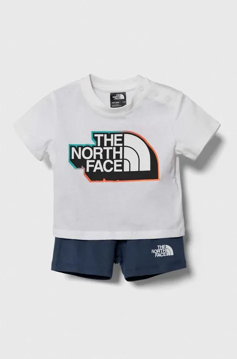 The North Face komplet bawełniany niemowlęcy COTTON SUMMER SET kolor niebieski