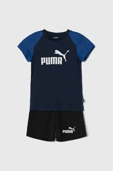 Otroški komplet Puma Short Polyester Set B mornarsko modra barva