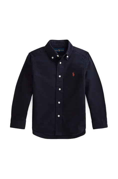 Polo Ralph Lauren camasa de bumbac pentru copii culoarea negru