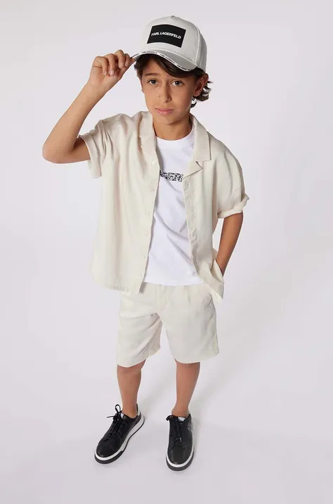 Otroška srajca Karl Lagerfeld bež barva