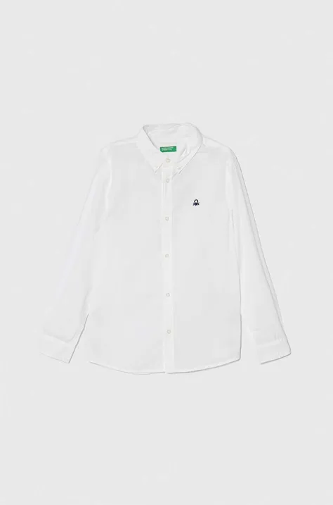 Дитяча бавовняна сорочка United Colors of Benetton колір білий