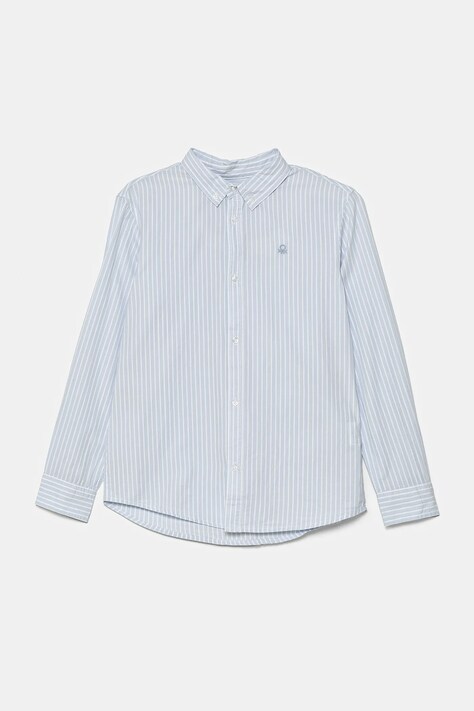 Παιδικό βαμβακερό πουκάμισο United Colors of Benetton χρώμα: μπλε