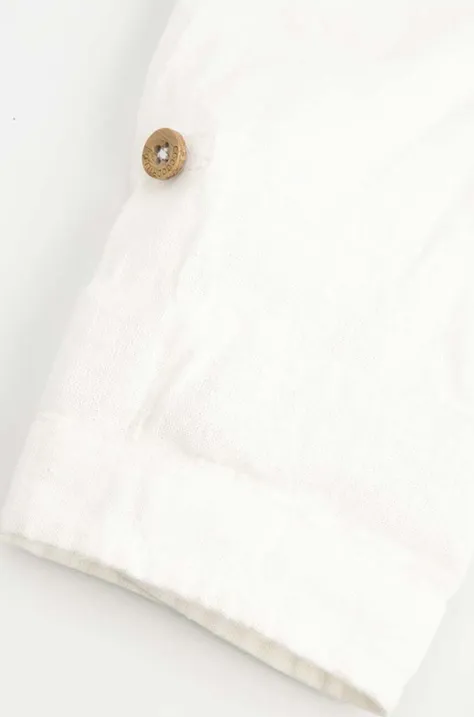 Coccodrillo koszula z domieszką lnu niemowlęca kolor biały