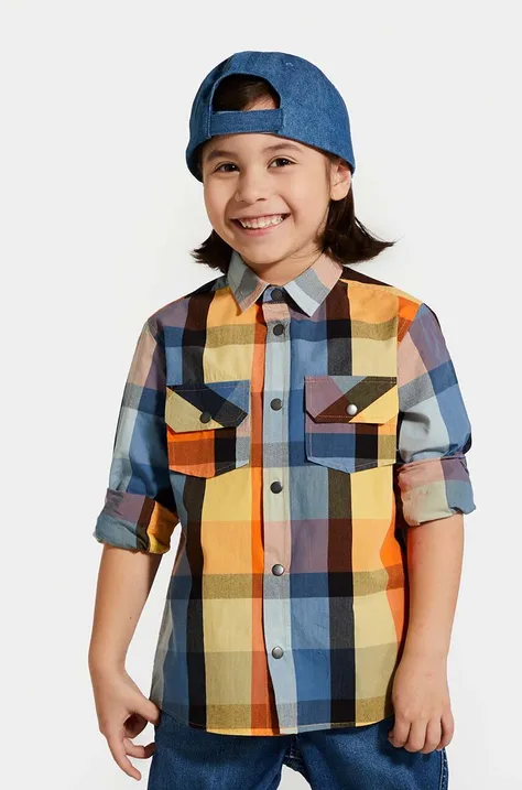 Παιδικό βαμβακερό πουκάμισο Coccodrillo χρώμα: πορτοκαλί