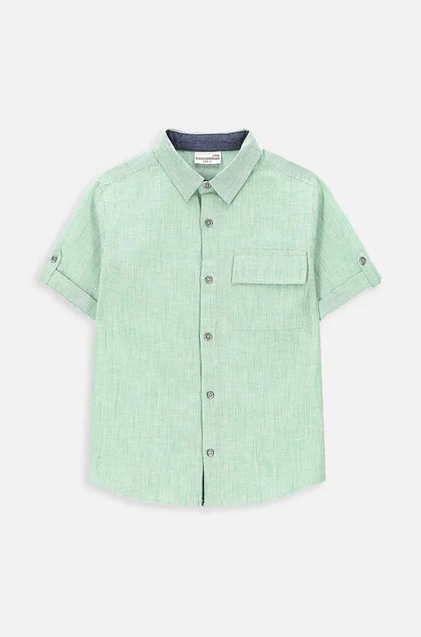 Coccodrillo koszula dziecięca kolor zielony