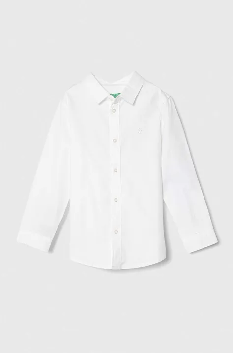 Dječja pamučna košulja United Colors of Benetton boja: bijela