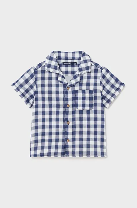 Хлопковая рубашка для младенцев Mayoral цвет синий
