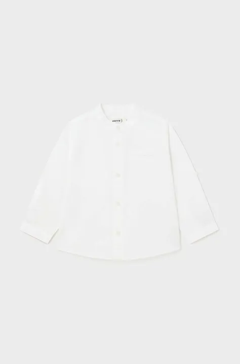 Βρεφικό πουκάμισο από λινό μείγμα Mayoral χρώμα: άσπρο