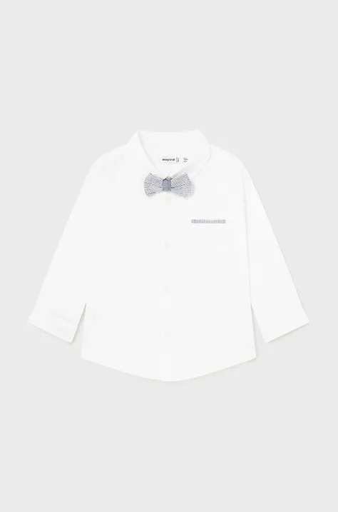 Βρεφικό πουκάμισο από λινό μείγμα Mayoral χρώμα: άσπρο
