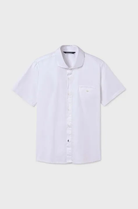Детская хлопковая рубашка Mayoral цвет белый