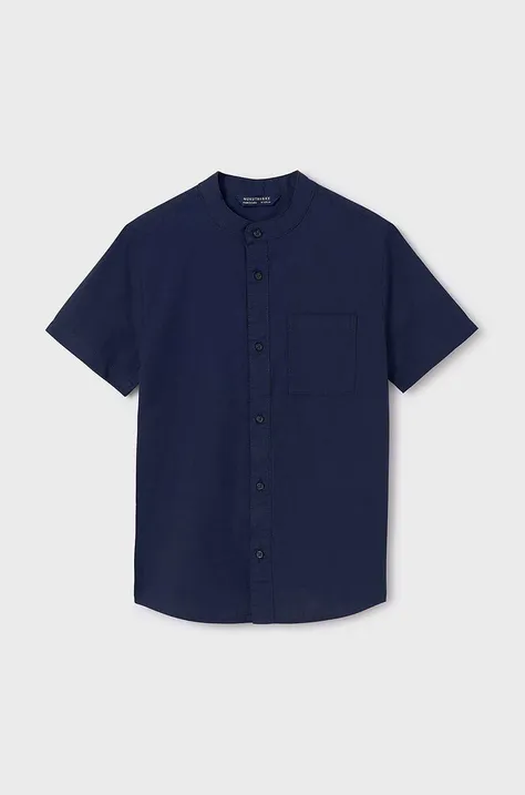 Παιδικό βαμβακερό πουκάμισο Mayoral χρώμα: ναυτικό μπλε