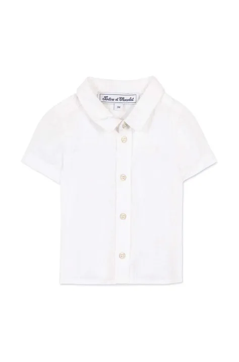 Хлопковая рубашка для младенцев Tartine et Chocolat цвет белый