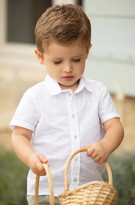 Детская хлопковая рубашка Tartine et Chocolat цвет белый
